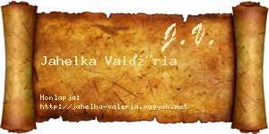 Jahelka Valéria névjegykártya
